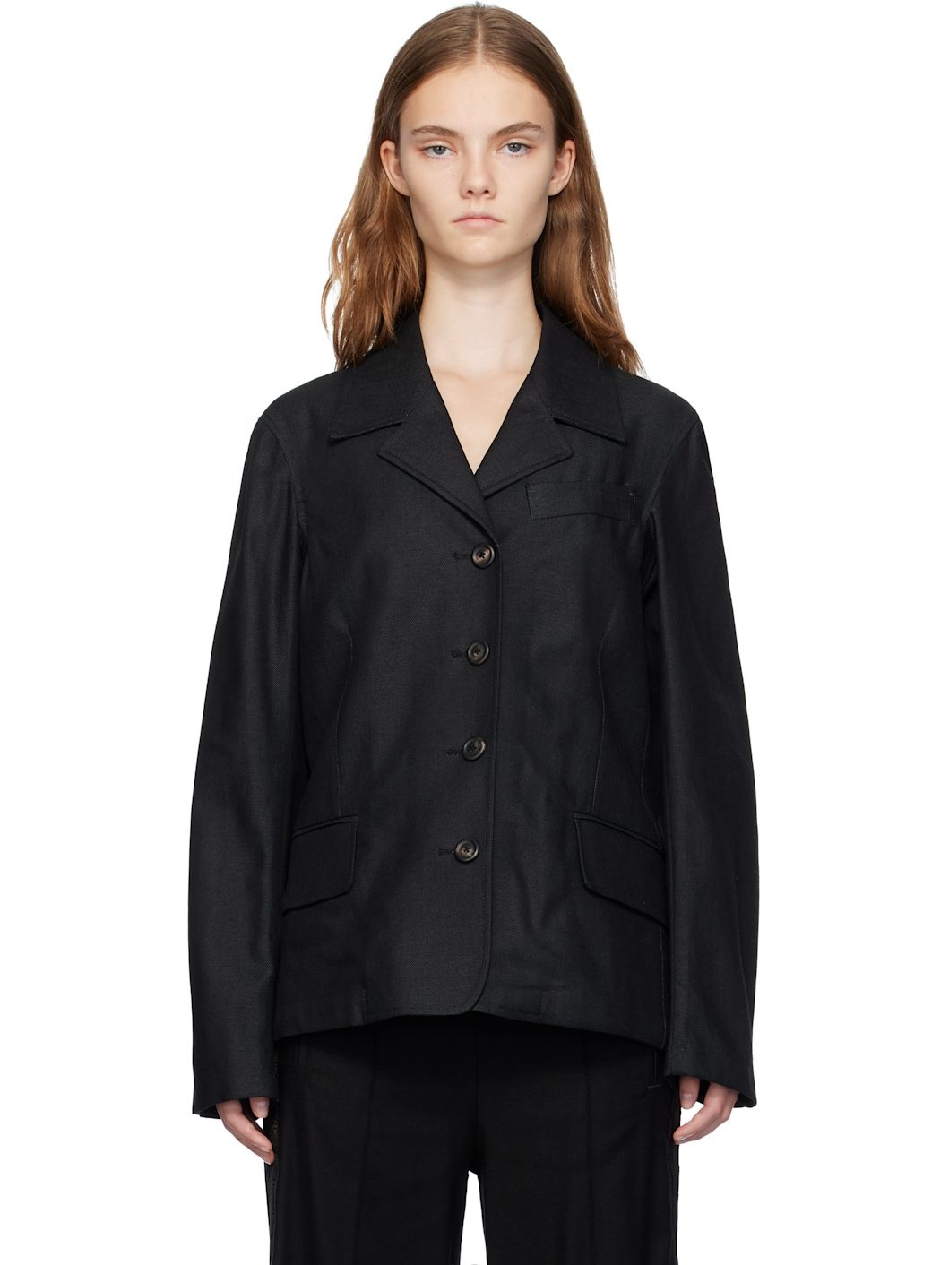 Our Legacy Black Sweep Blazer | ssense | REVERSIBLE
