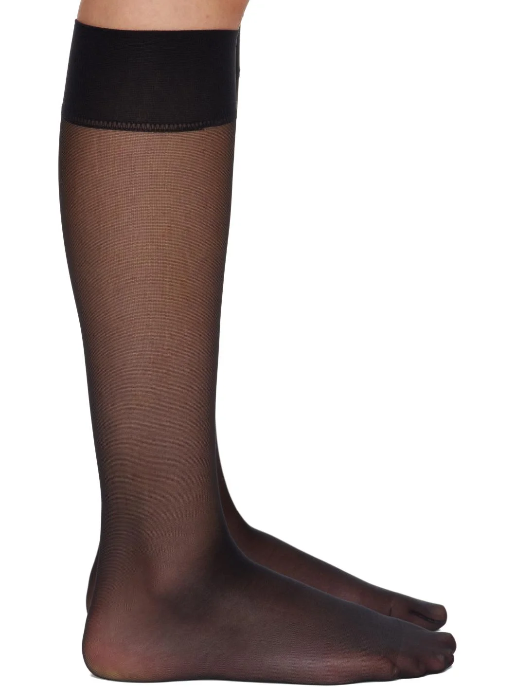 Black Satin Touch 20 Knee-High Socks - 1
