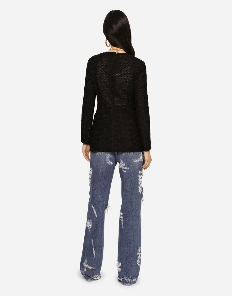 Single-breasted tweed jacket - 3