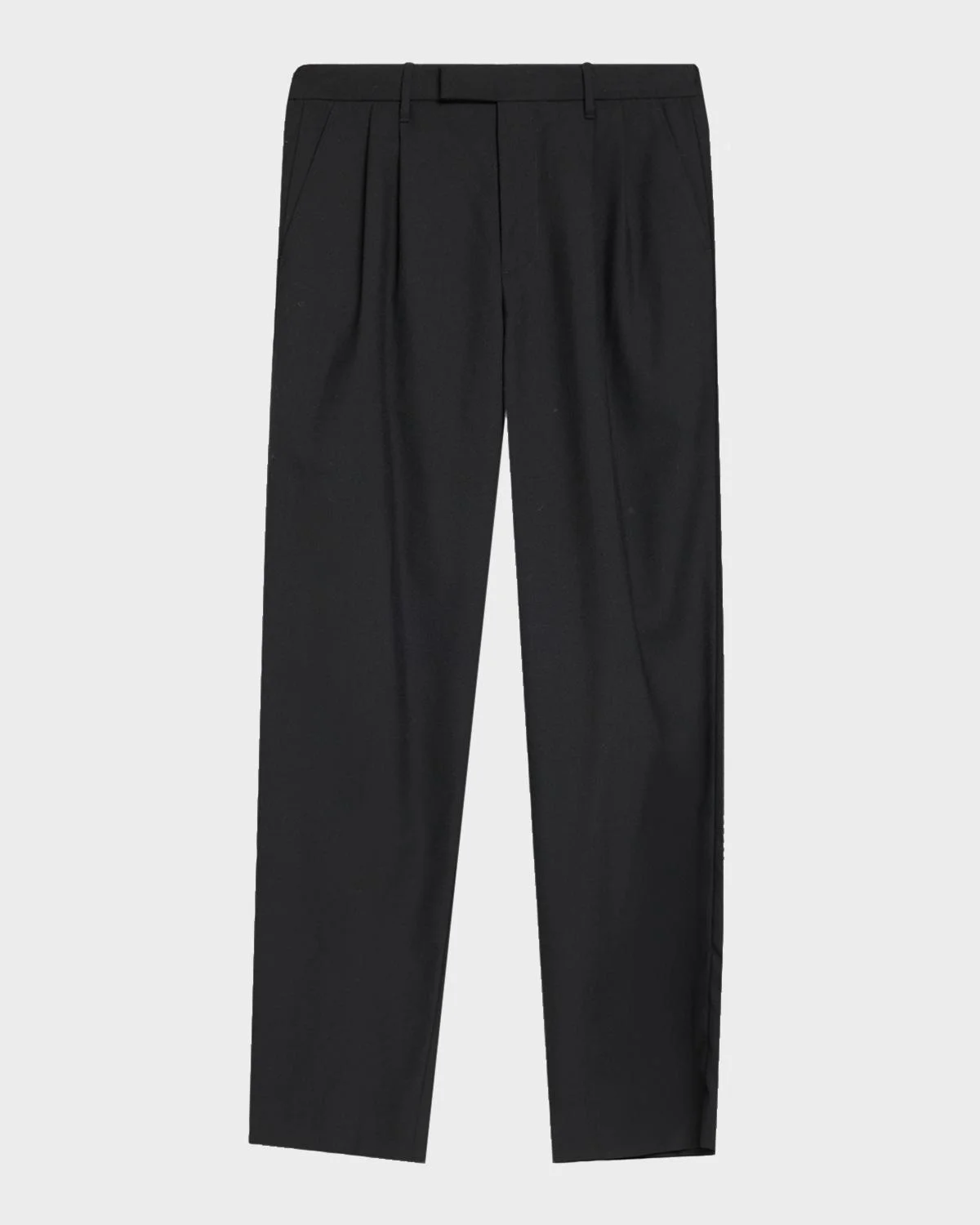 Men's Twill Straight-Leg Pleated Trousers - 1