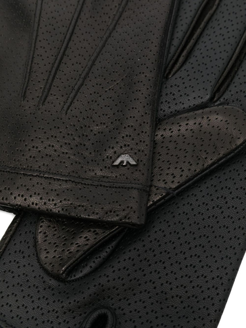 EMPORIO ARMANI perforated lambskin gloves outlook
