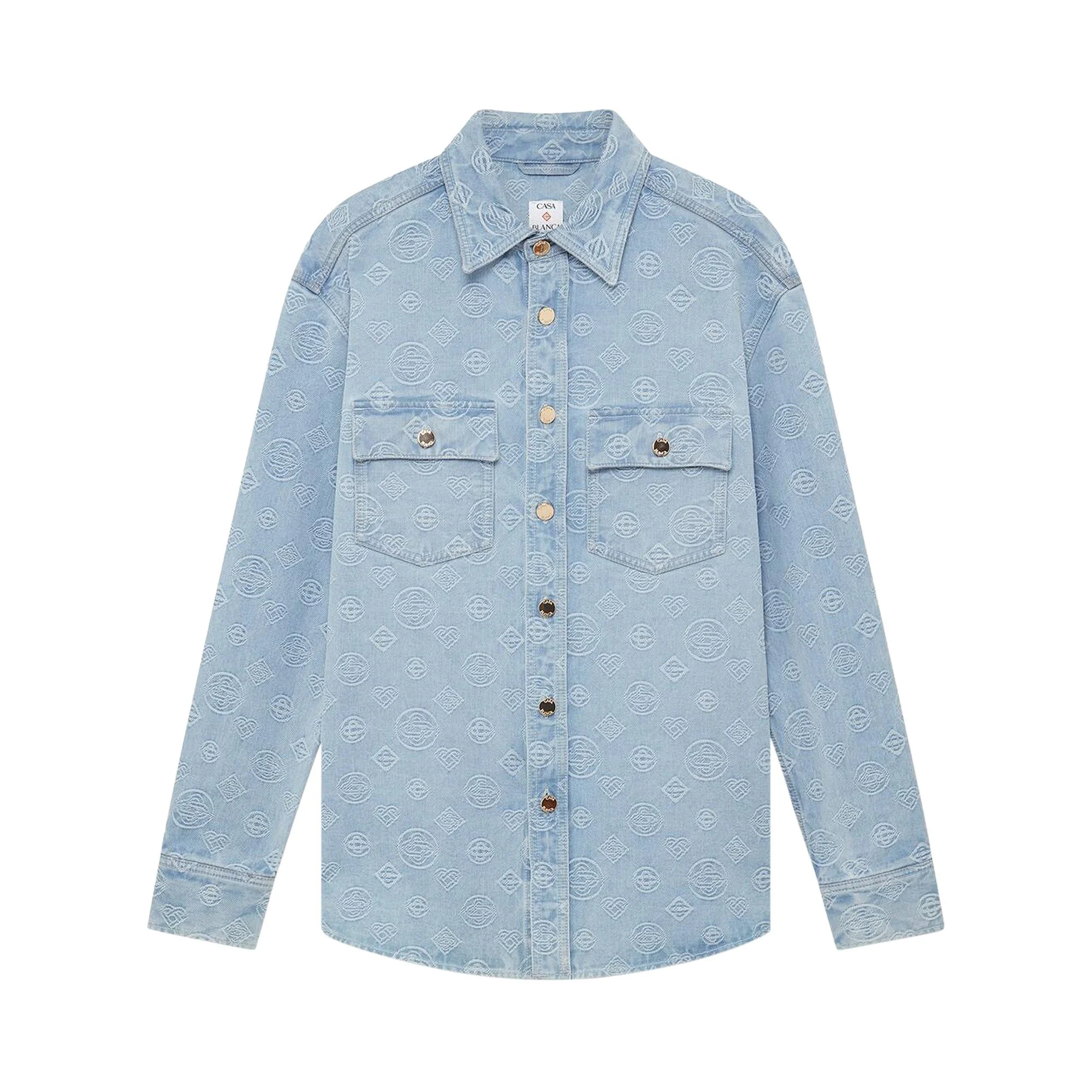 Casablanca Denim Monogram Shirt 'Blue' - 1