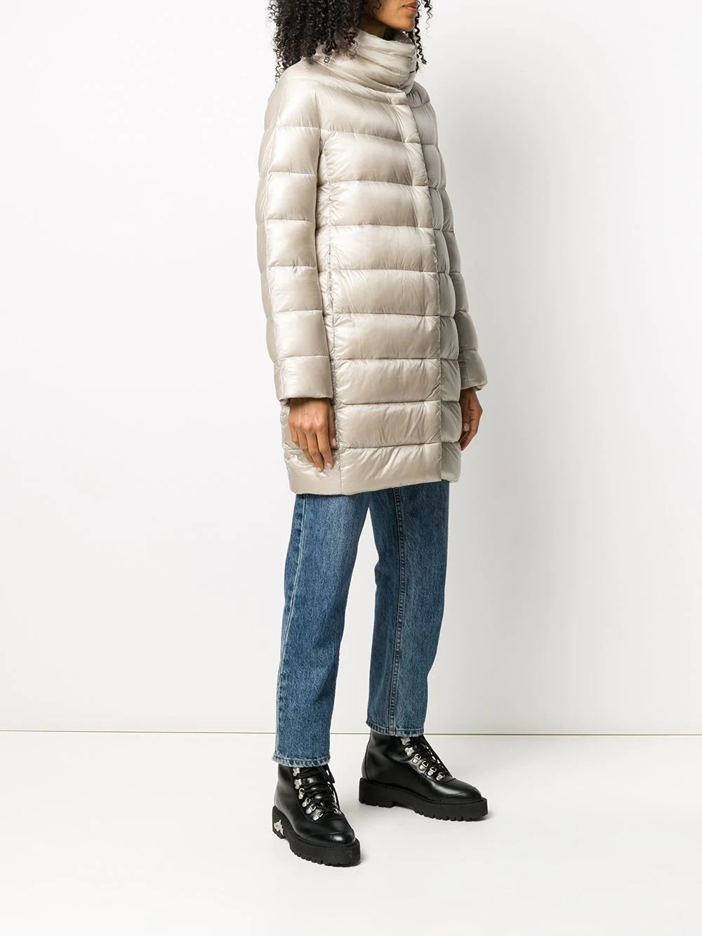 padded high-neck coat - 3