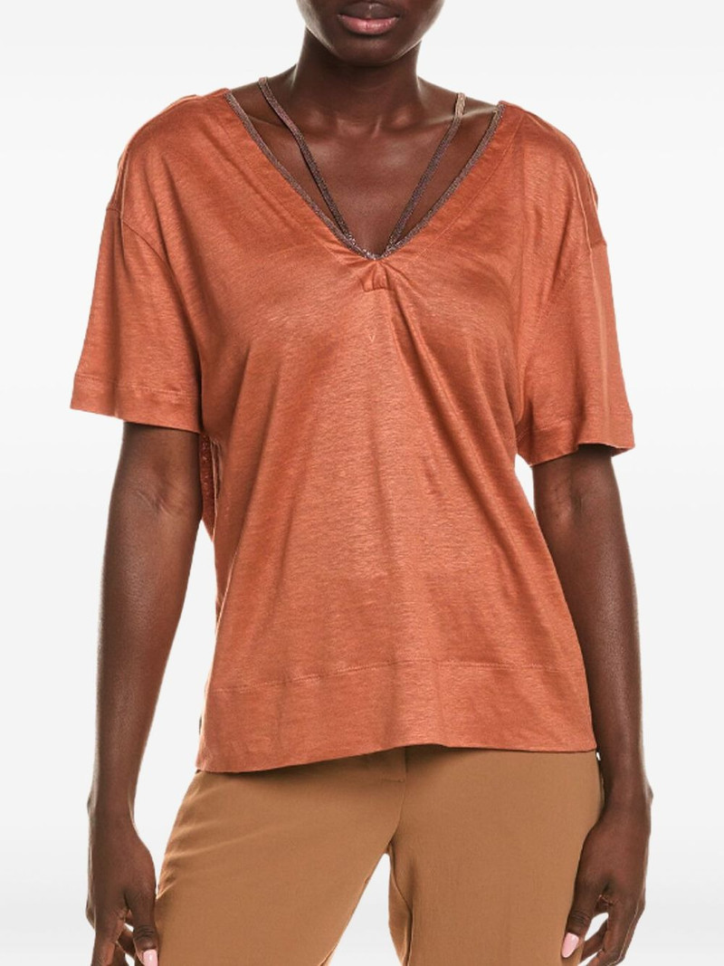 embellished V-neck T-shirt 1