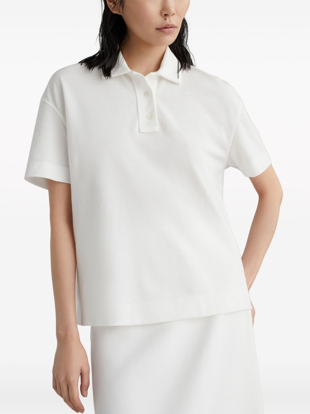 Monili chain-detailed cotton polo shirt - 3