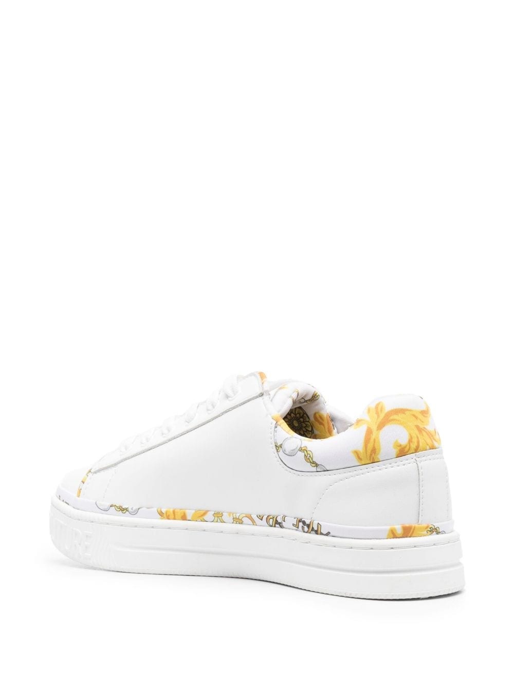 logo-print leather sneakers - 3
