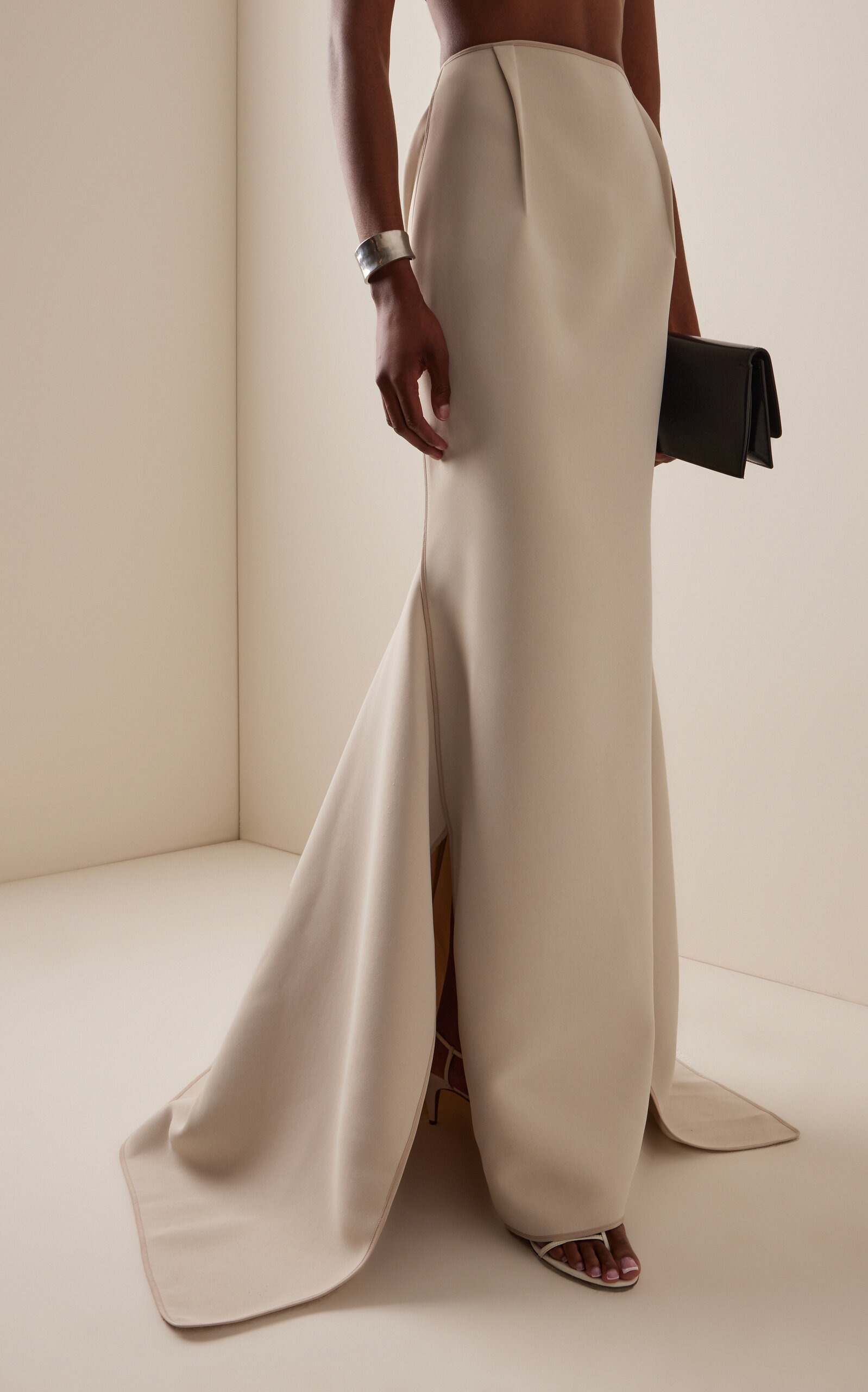 Snaking Bonded-Crepe Maxi Skirt off-white - 3