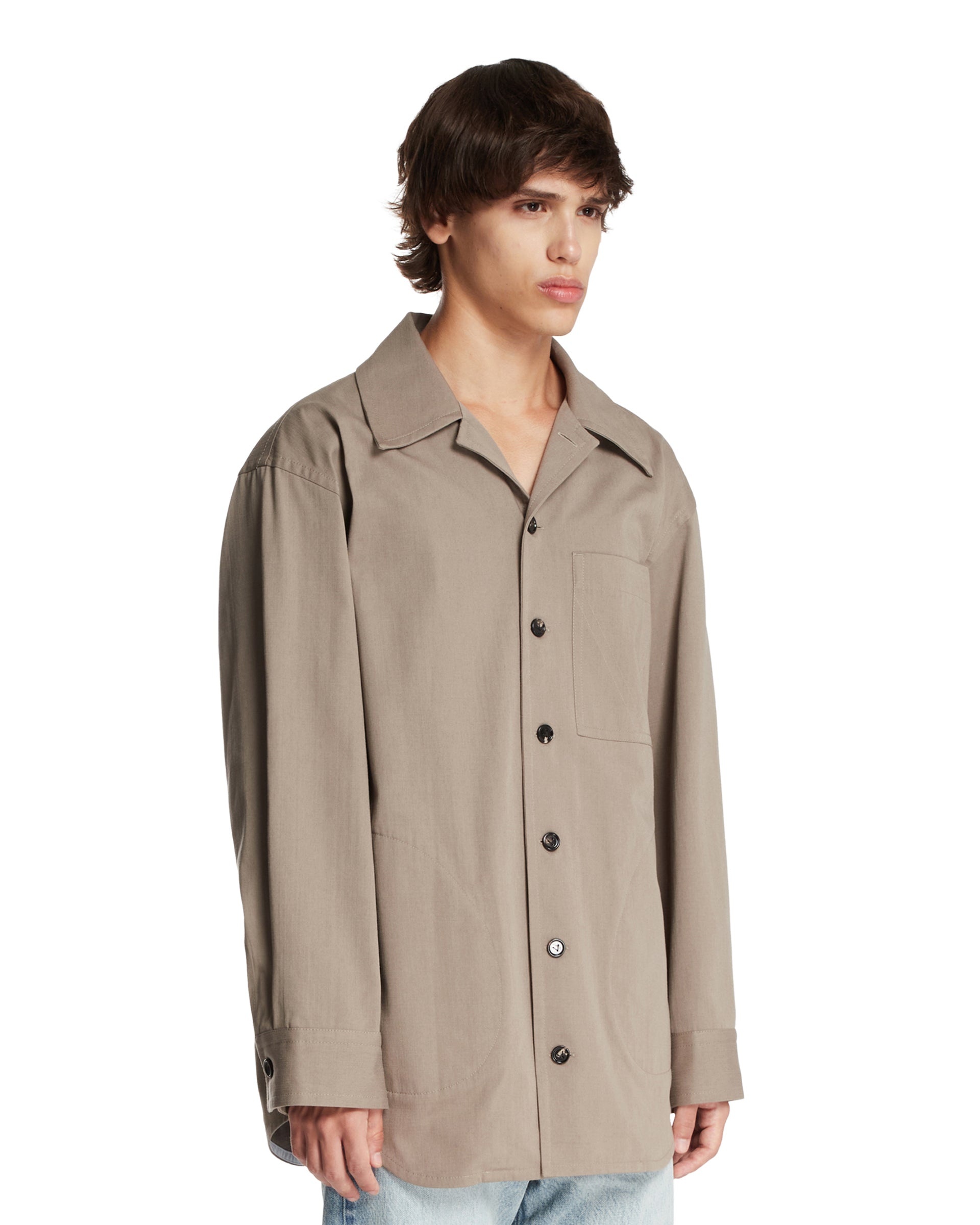 Gray Cotton Twill Overshirt - 4
