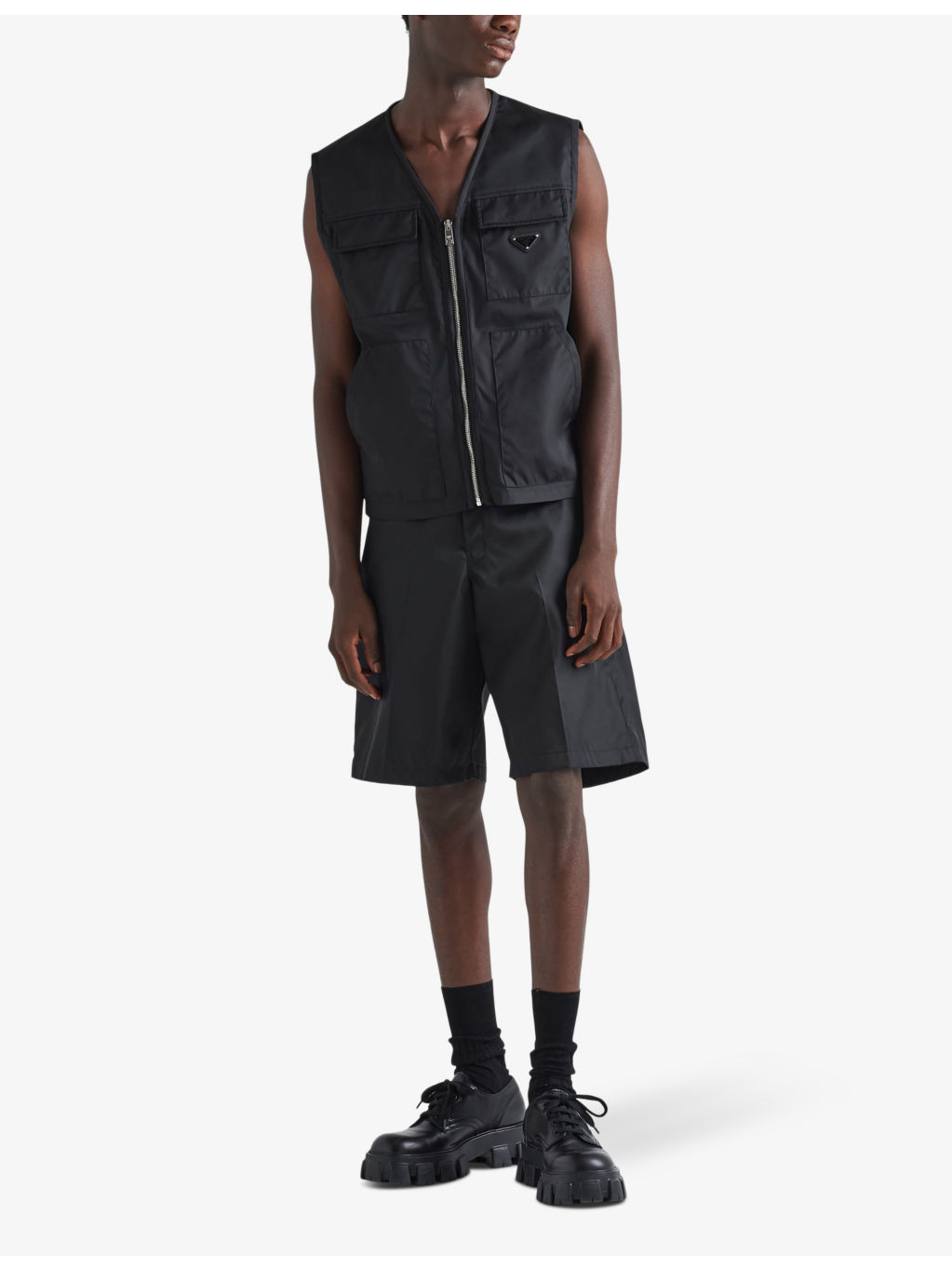 Bermuda brand-plaque recycled-nylon shorts - 2