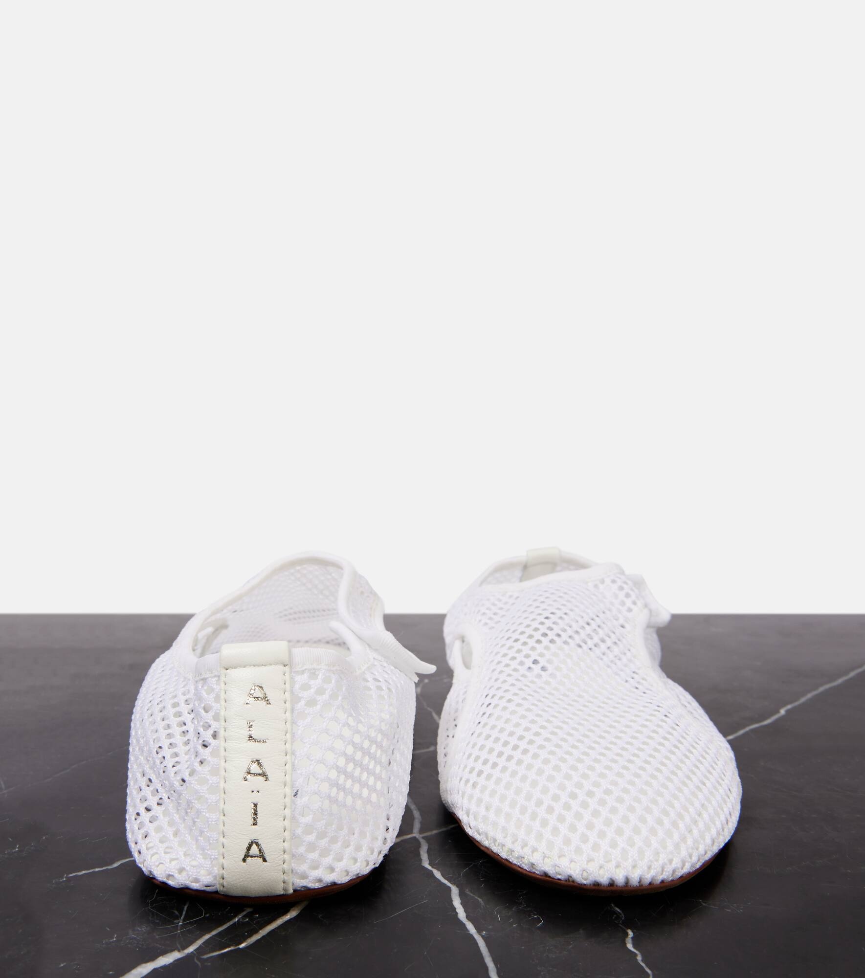 Flex leather-trimmed mesh ballet flats - 5