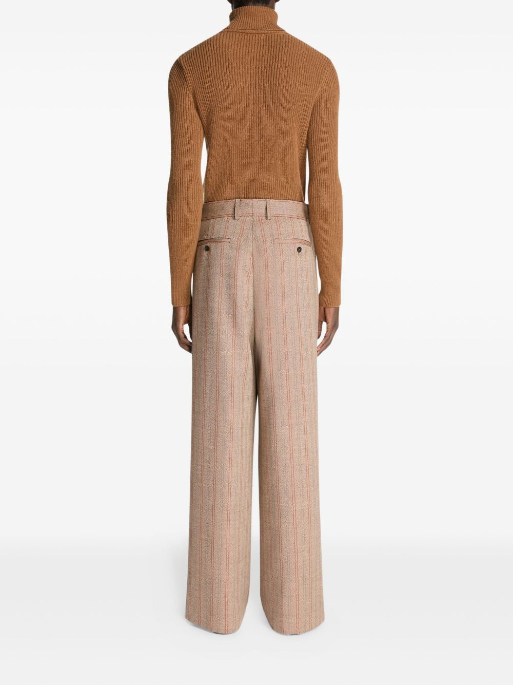 wool wide-leg trousers - 4