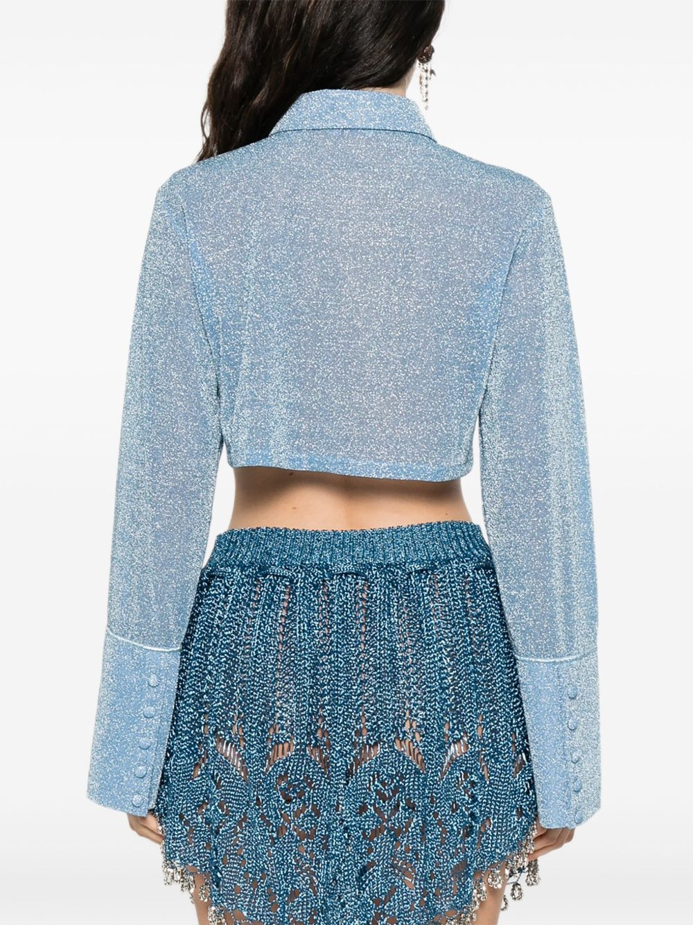 lurex cropped top - 4