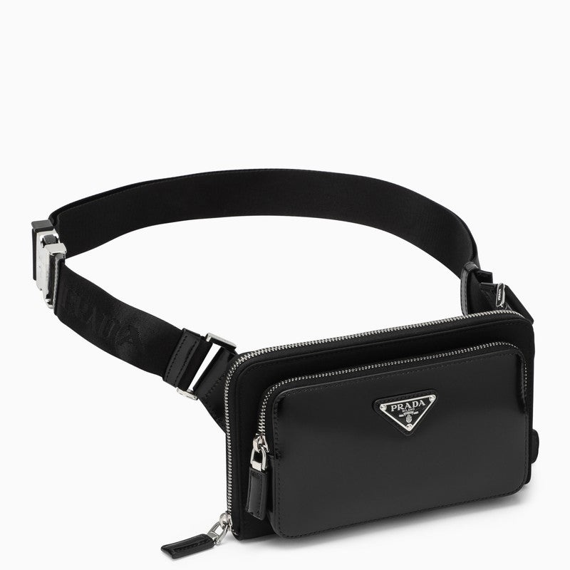 Prada Black Leather Shoulder Bag Men - 2