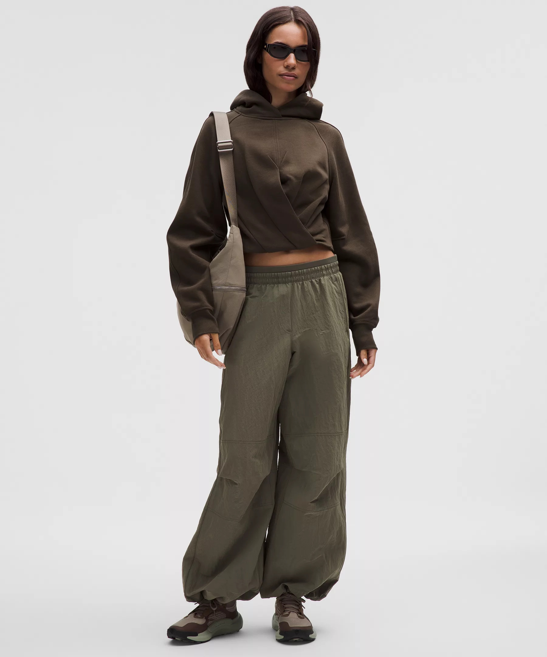 Scuba Cropped Wrap Pullover Hoodie - 2