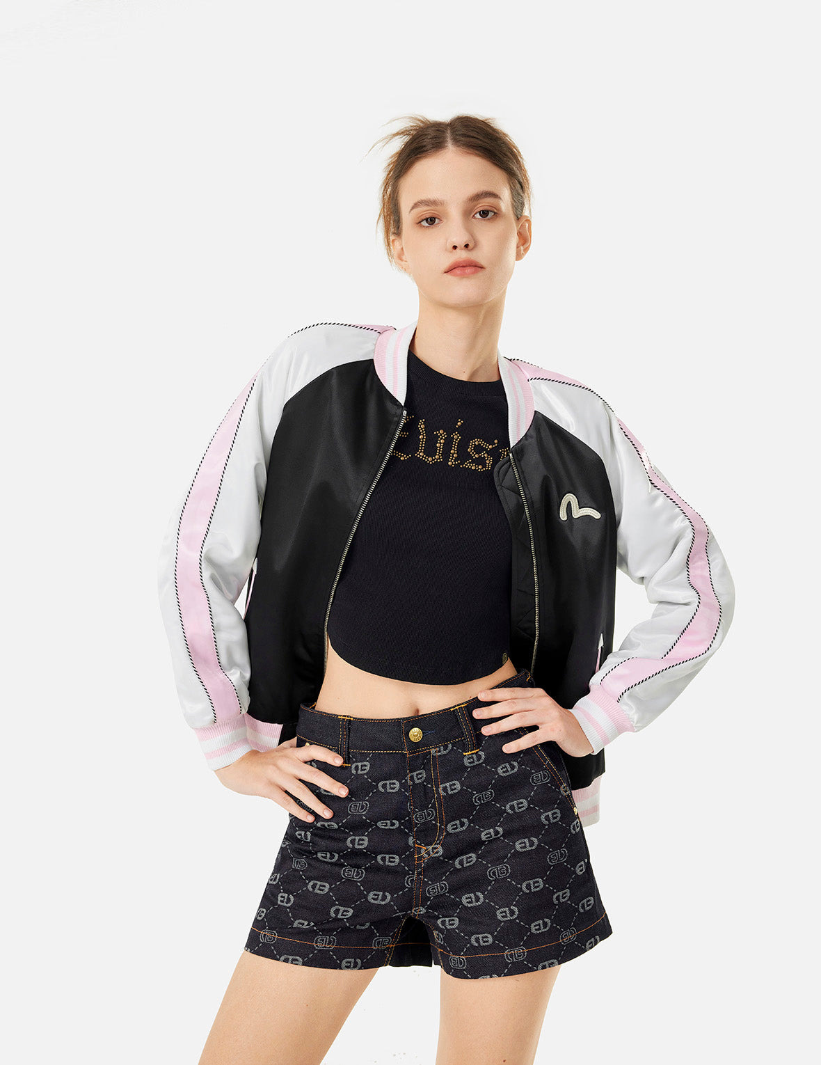 LOGO EMBROIDERY LOOSE FIT SOUVENIR JACKET - 6