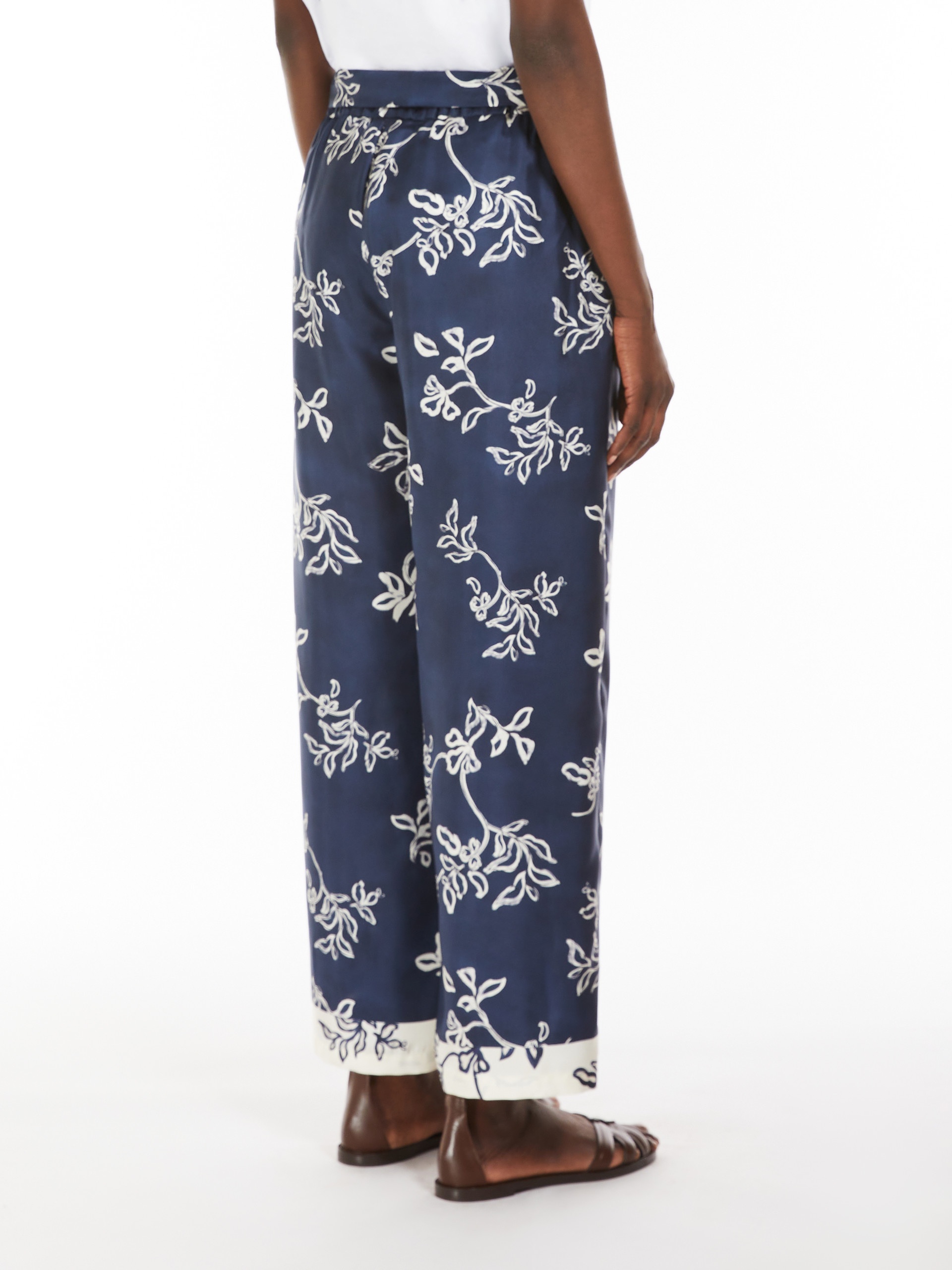CINZIA Printed silk belted trousers - 4