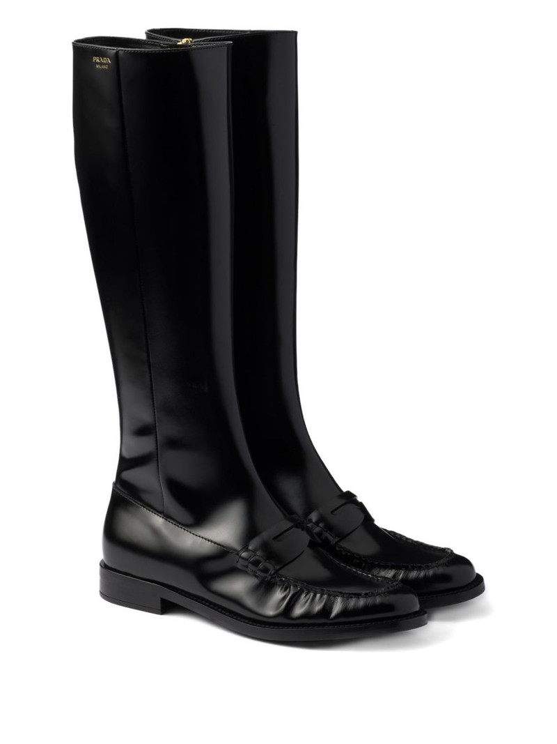 Prada leather zip-fastening boots outlook