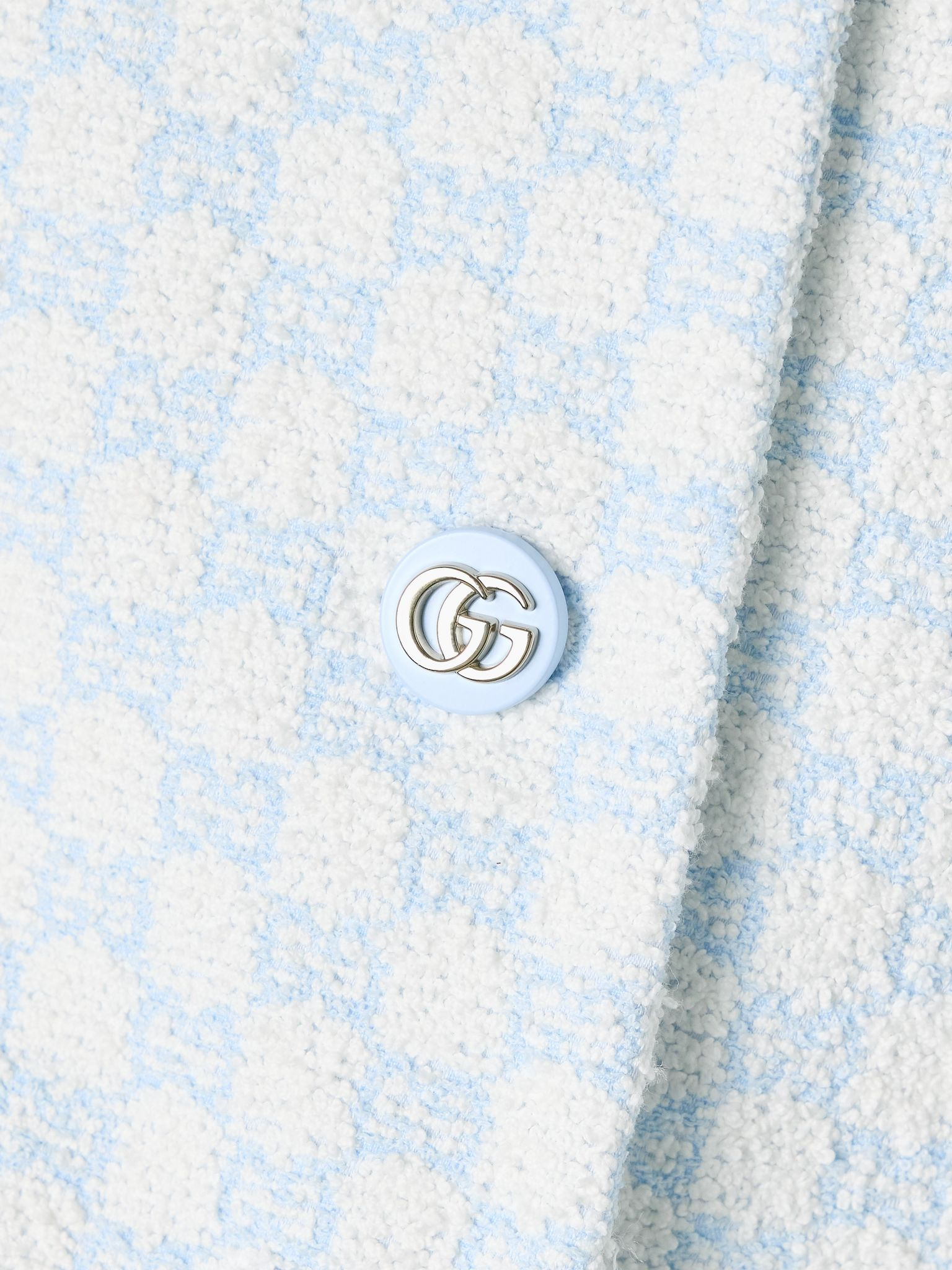 Cropped jacquard-knit cotton-blend bouclé-tweed jacket White - 5