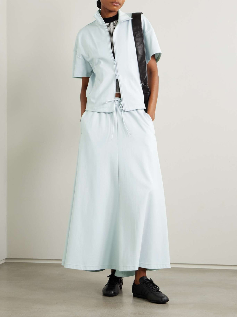 adidas Originals Pleated piqué midi skirt Gray outlook