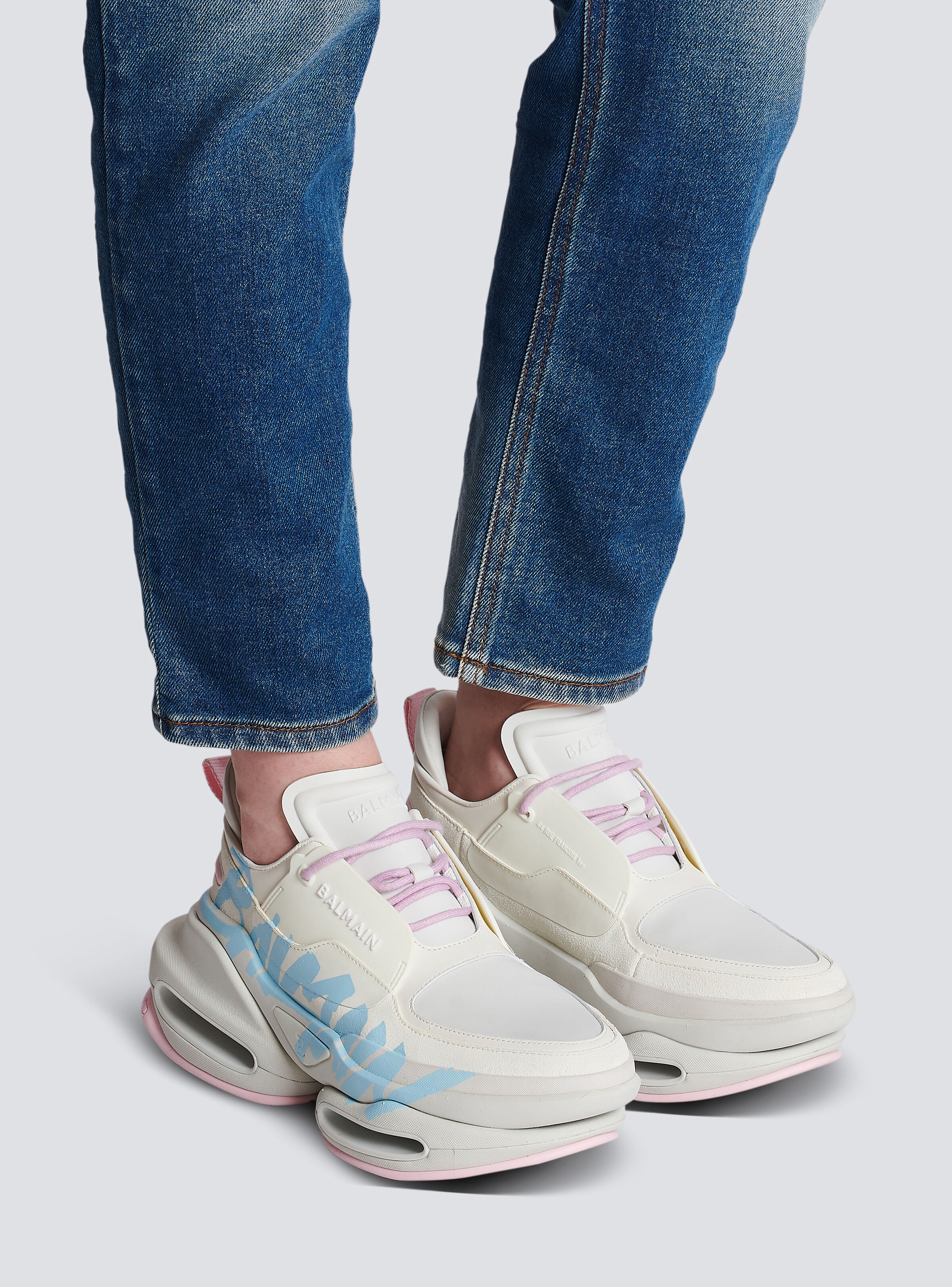B-Bold trainers in leather, neoprene and suede - 9