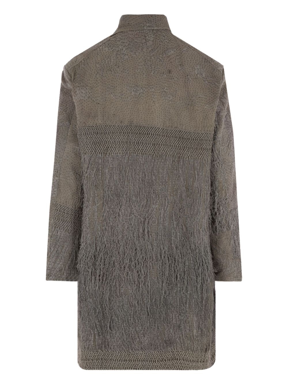 embroidered-fringe coat - 2