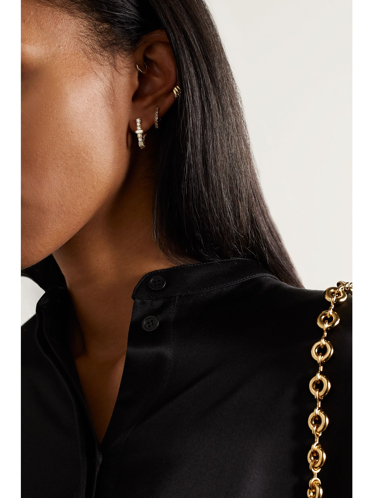 Rivulet 18-karat gold diamond hoop earrings Gold - 4