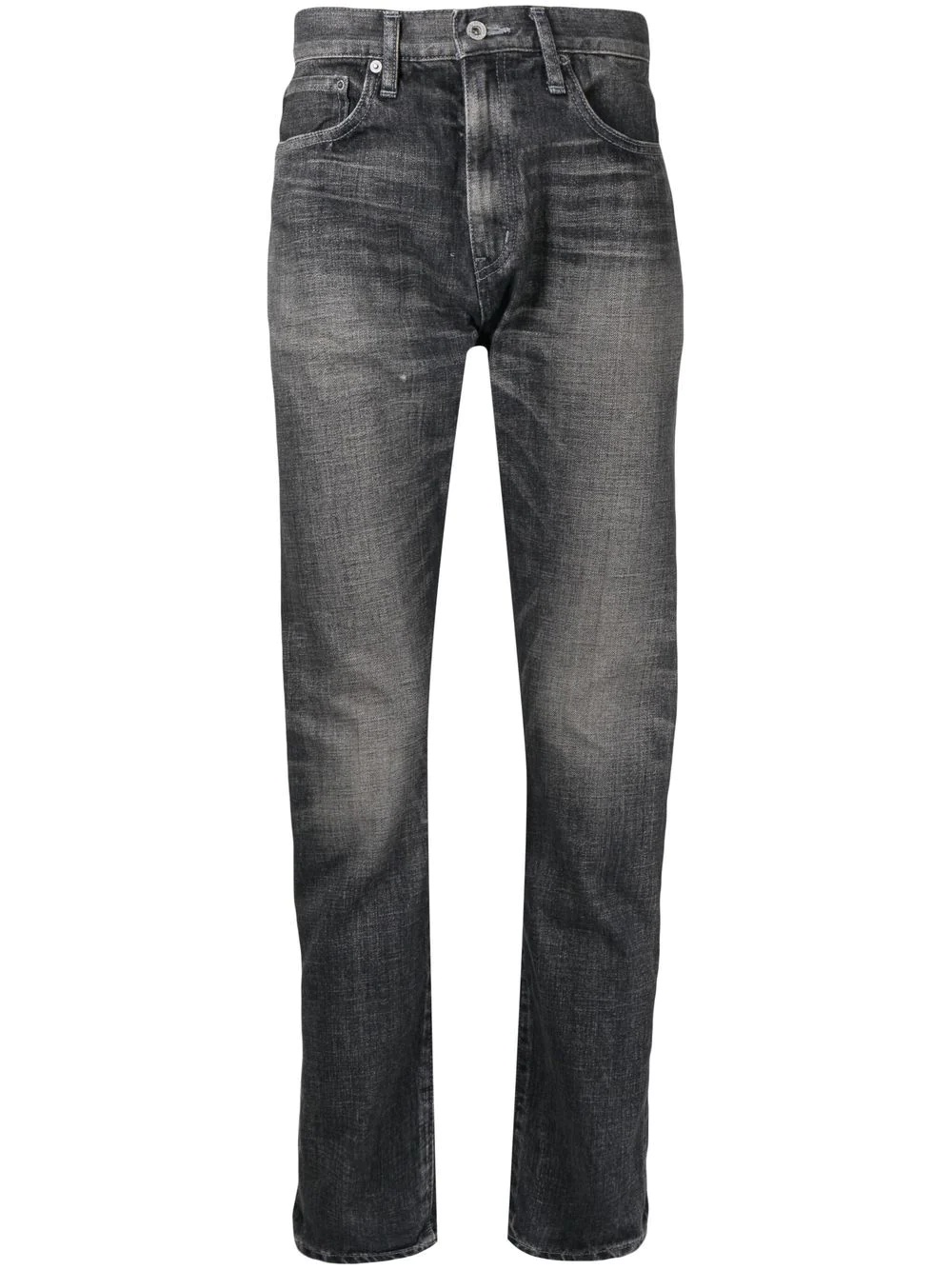 washed-effect slim-cut jeans - 1