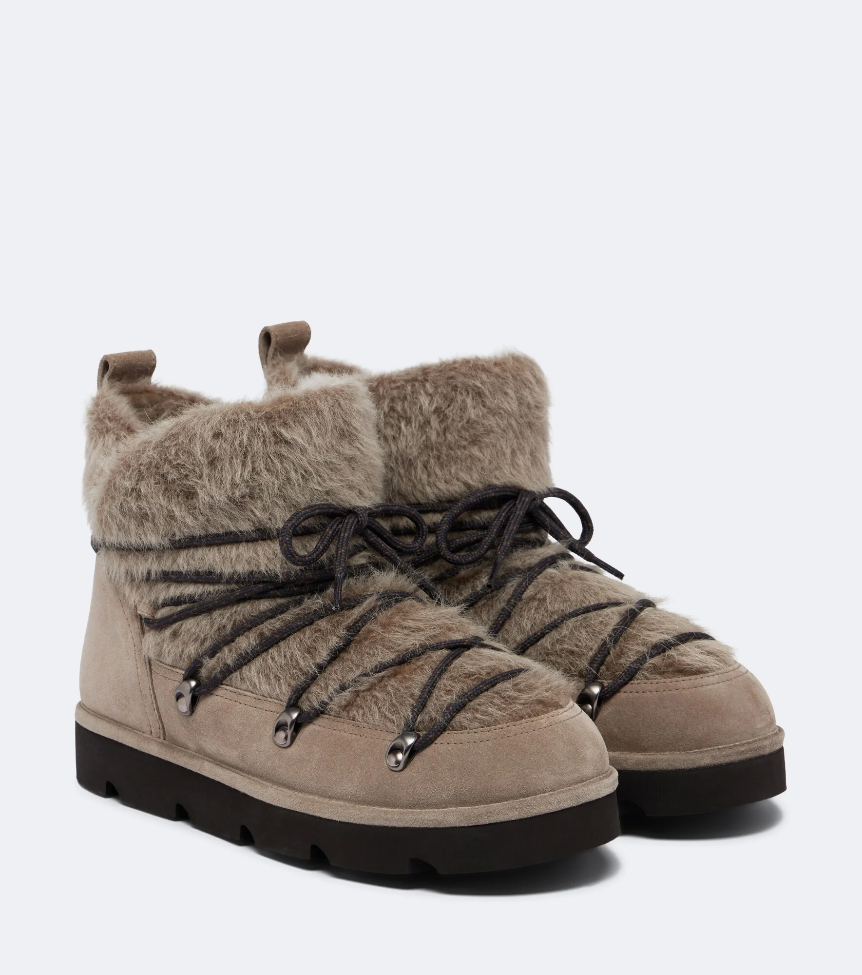 Shearling and suede snow boots - 1