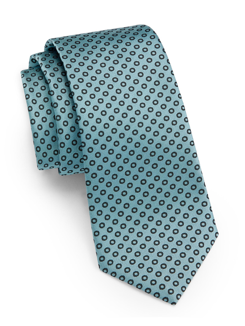 Men's Geometric Silk Tie - Aquamarine 1