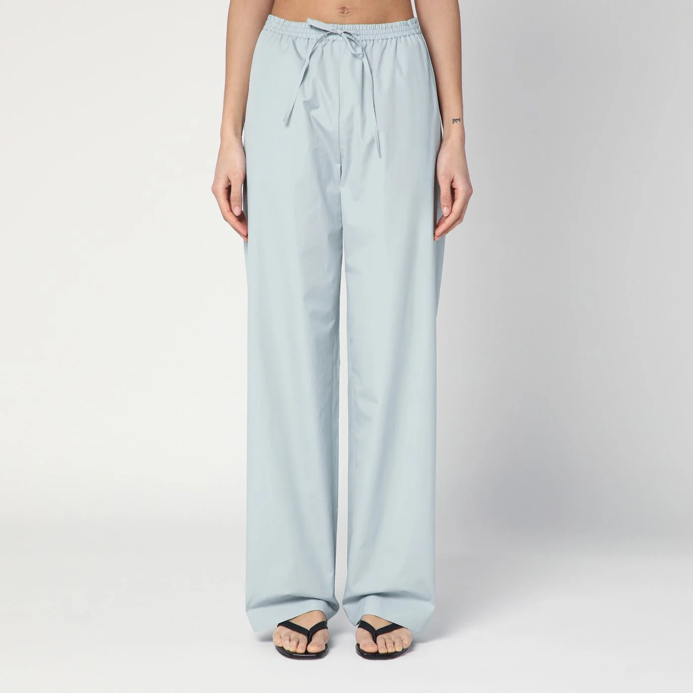 Light blue trousers in cotton - 1