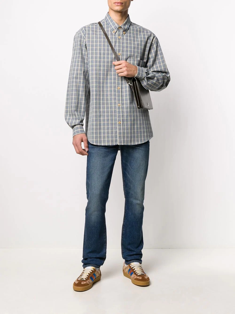 checked button-down shirt - 2