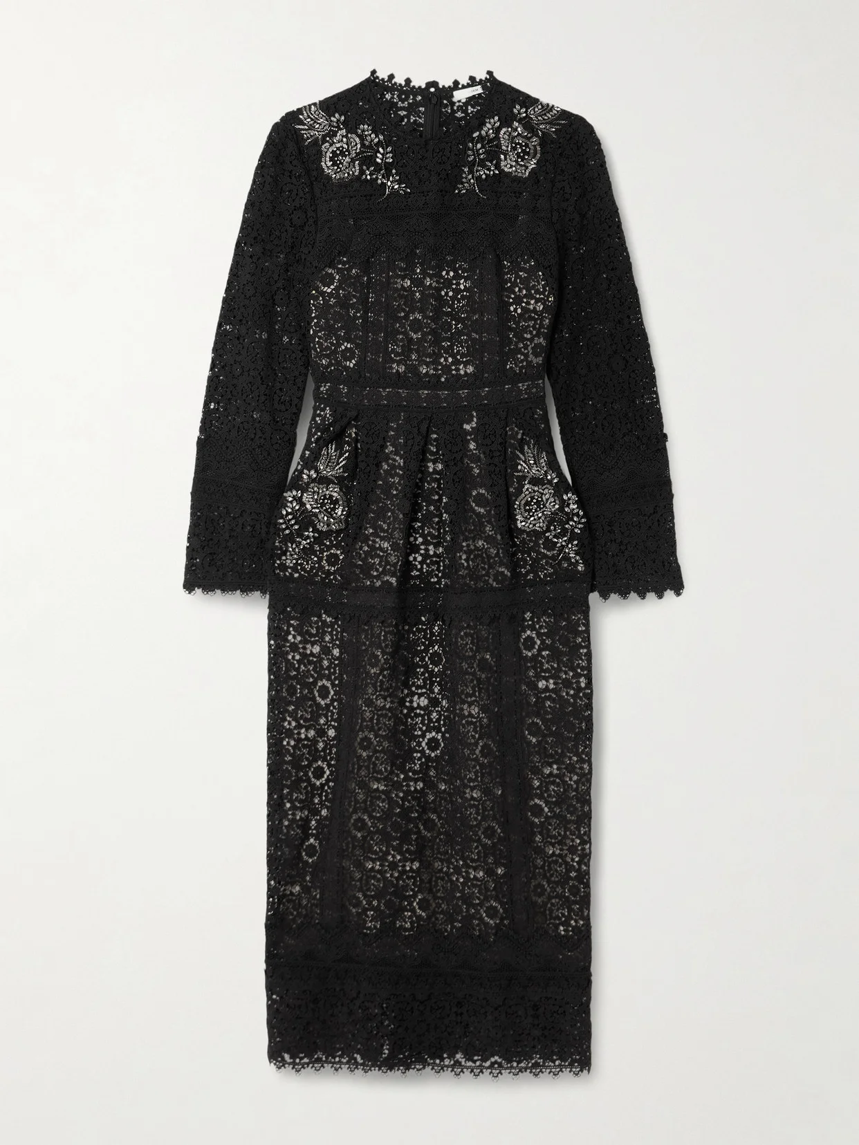 Crystal-embellished Cotton Guipure Lace Midi Dress - 1