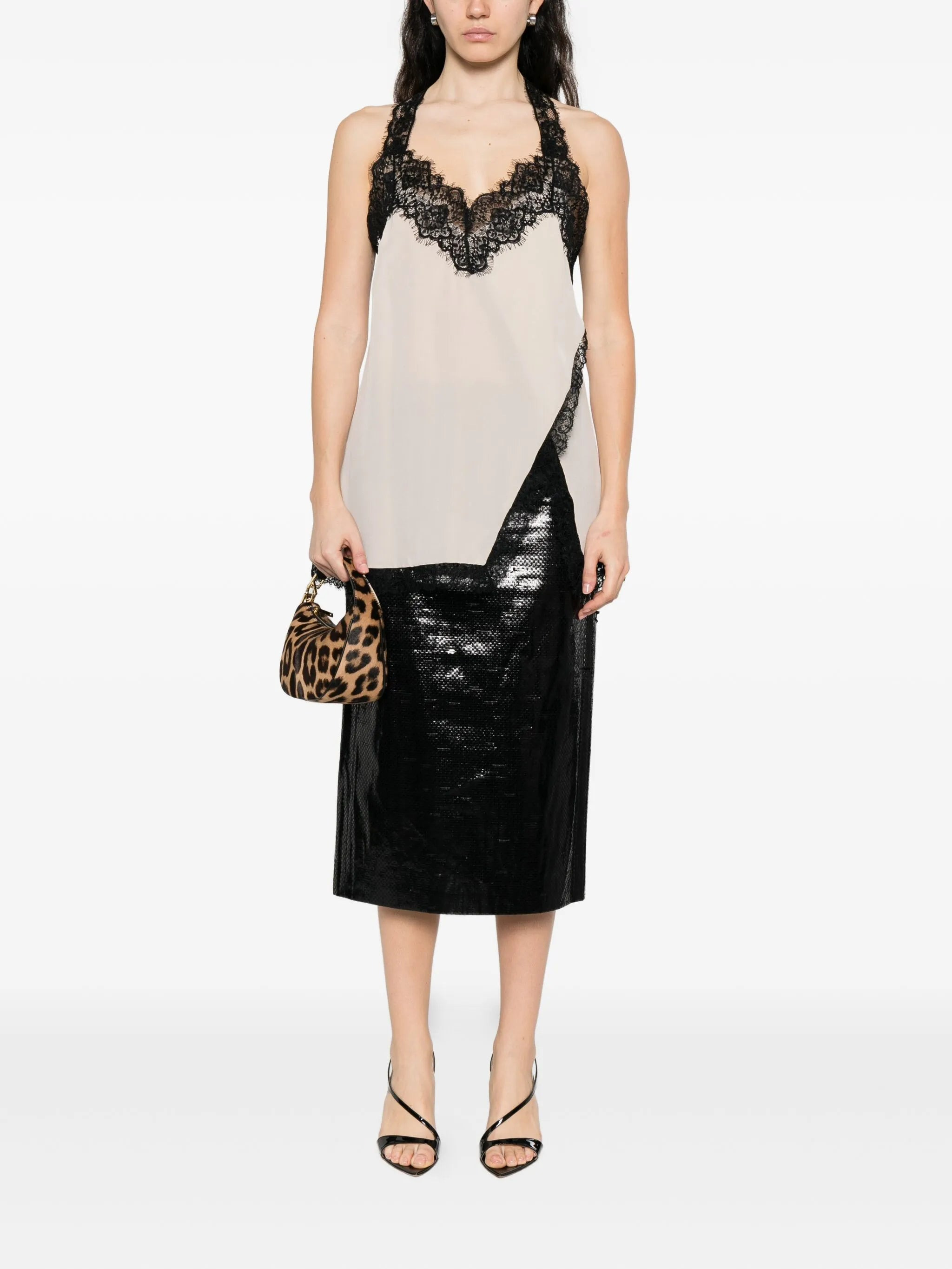 Pinko Lace-trim Silk Top - 3