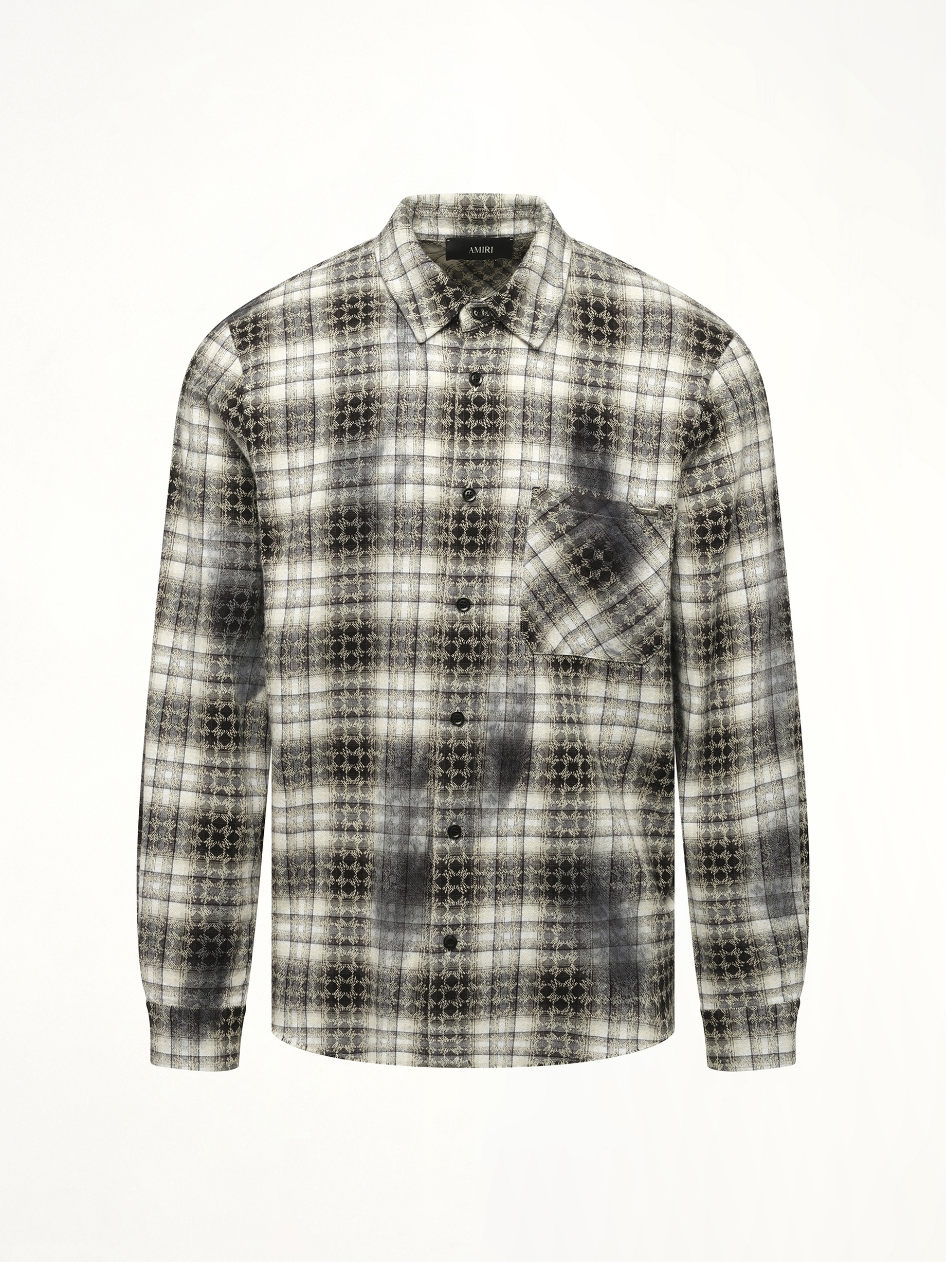 MA Quad Bleach Flannel Shirt in Black - 2
