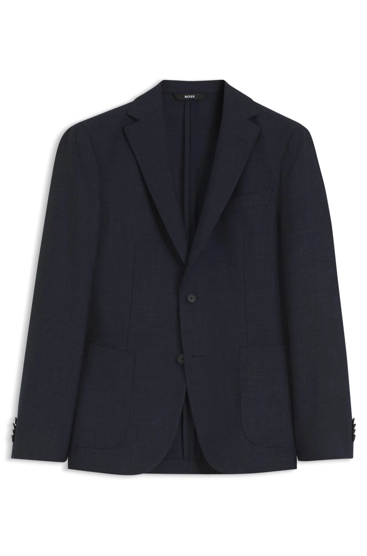 SLIM-FIT JACKET IN VIRGIN WOOL AND LINEN - 1