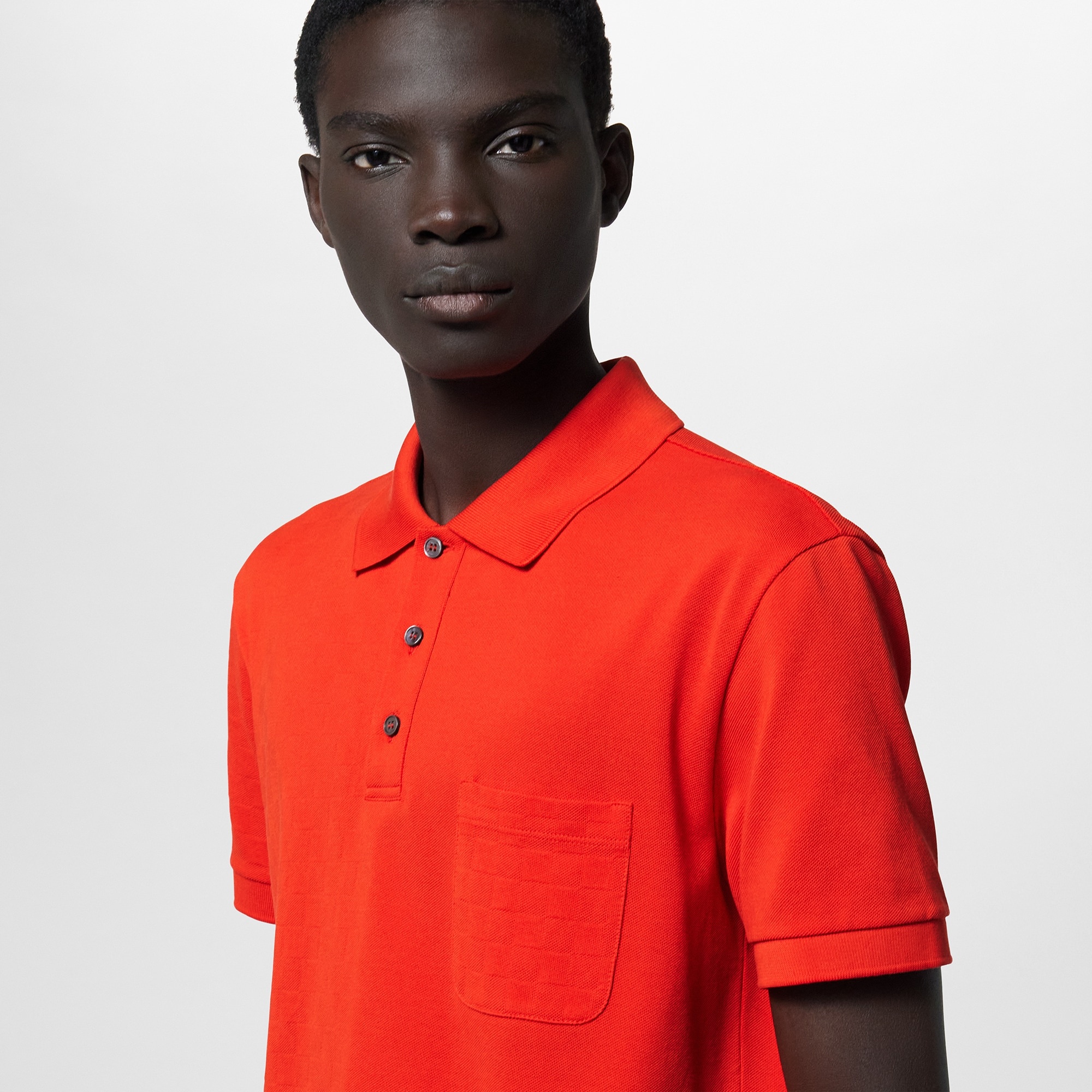 Cotton Half Damier Pocket Polo - 4
