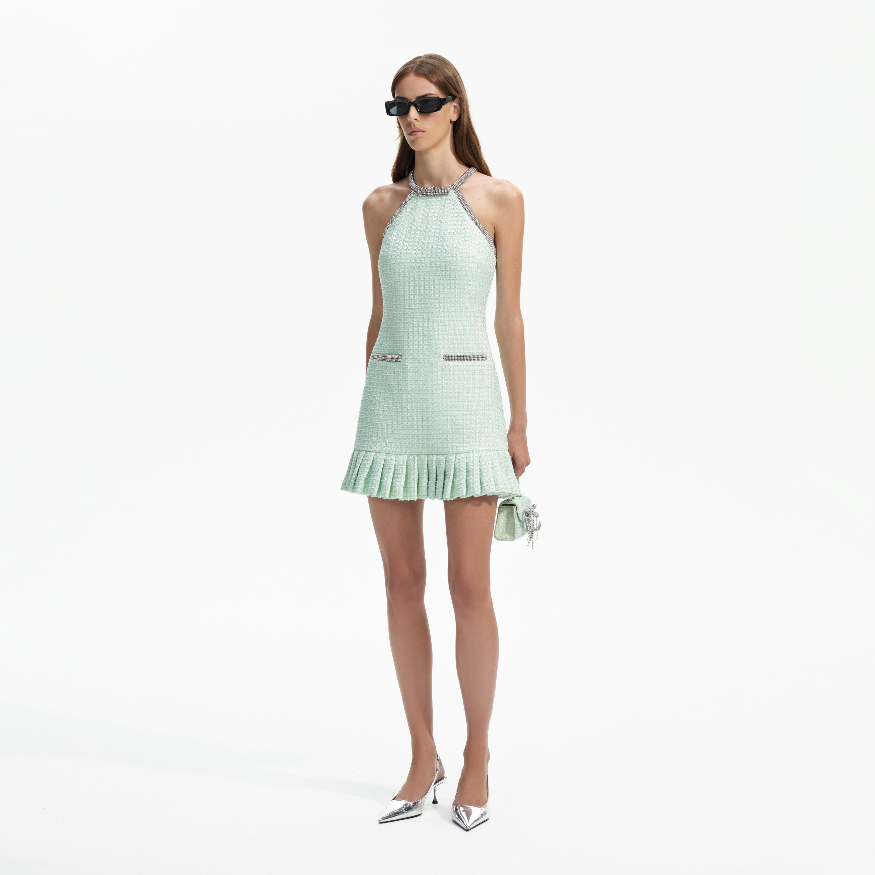 Mint Boucle Mini Dress - 2