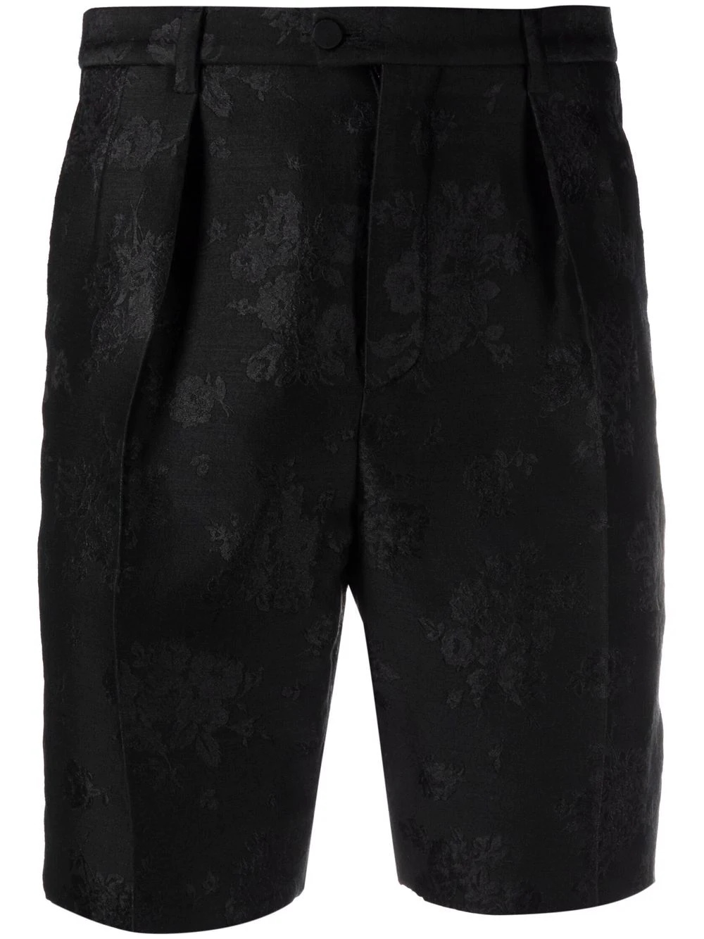 floral jacquard tailored shorts - 1