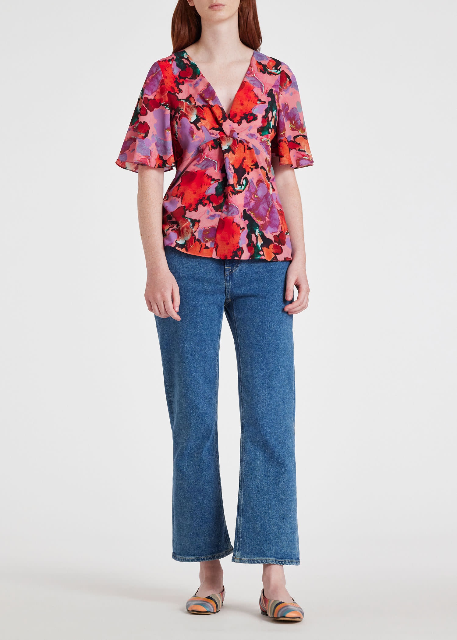 'Marble' V Neck Top - 5