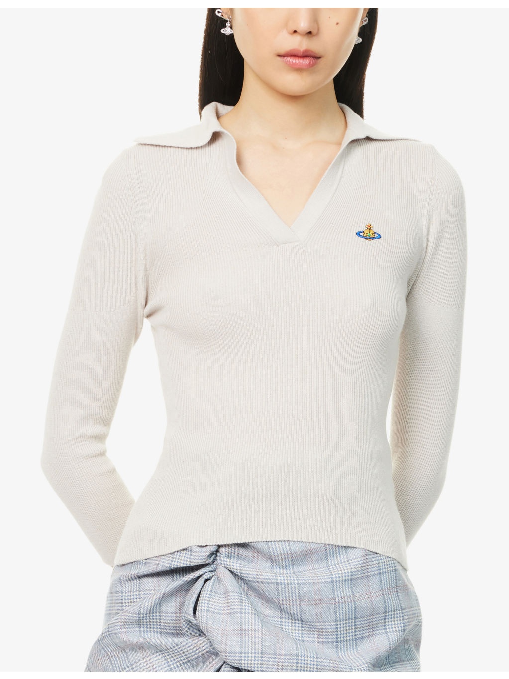 Marina Ribbed Cotton And Cashmere Polo Top - 3
