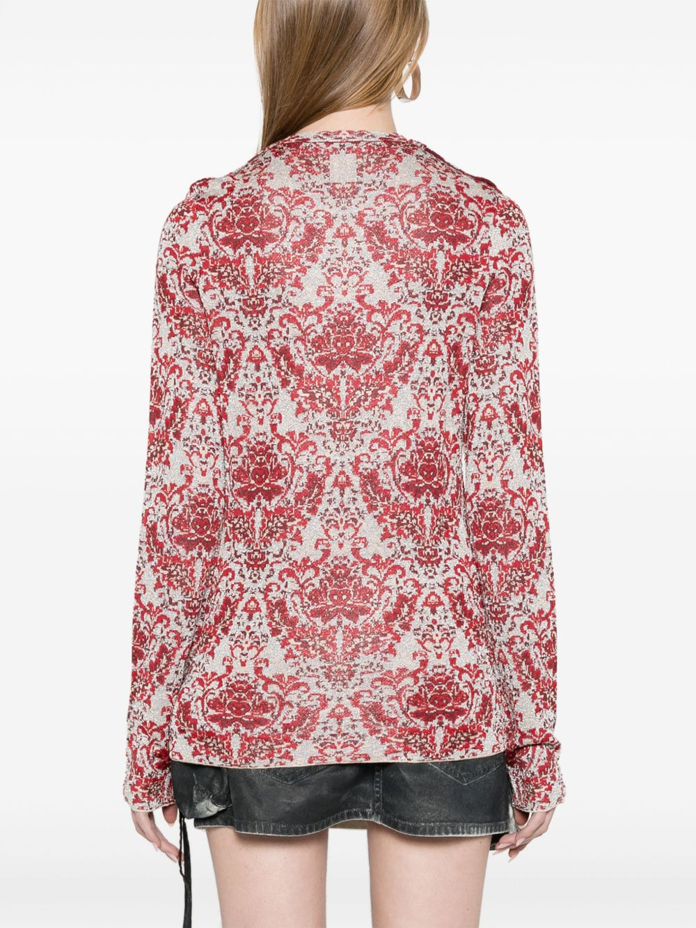 paisley-jacquard top - 4