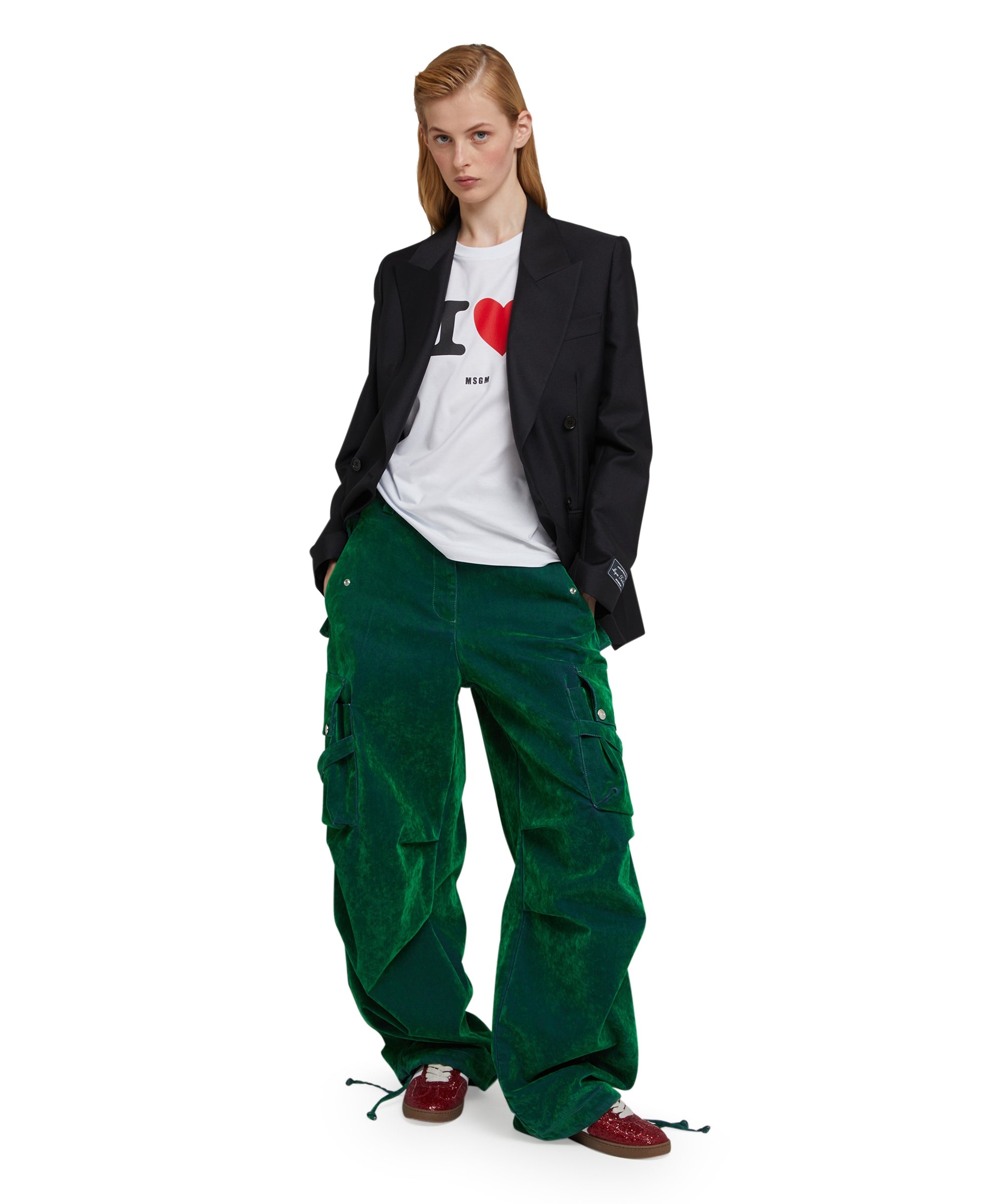Cotton crewneck t-shirt with seasonal statement - 5