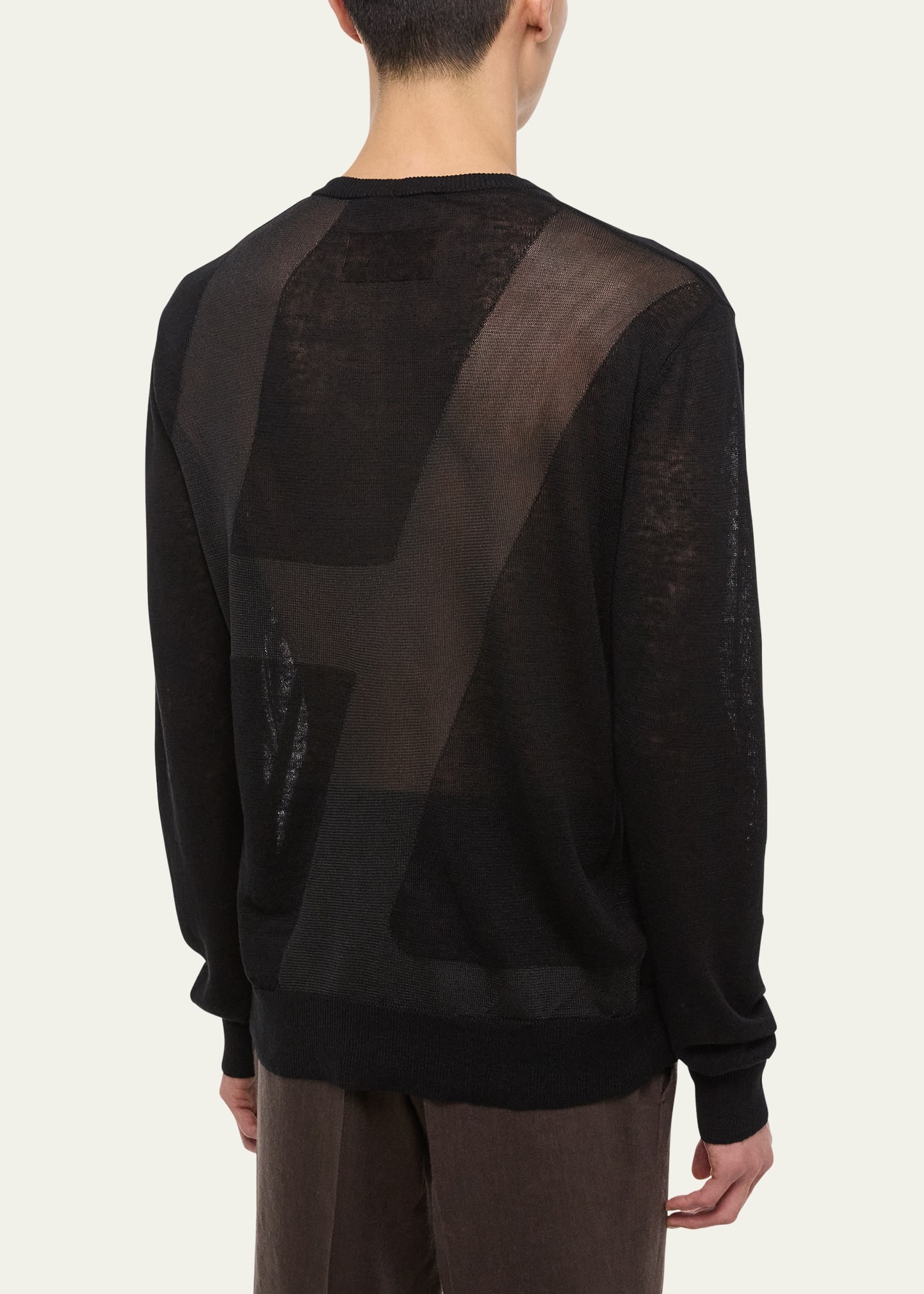 Men's Linen Logo Long-Sleeve Top - 5