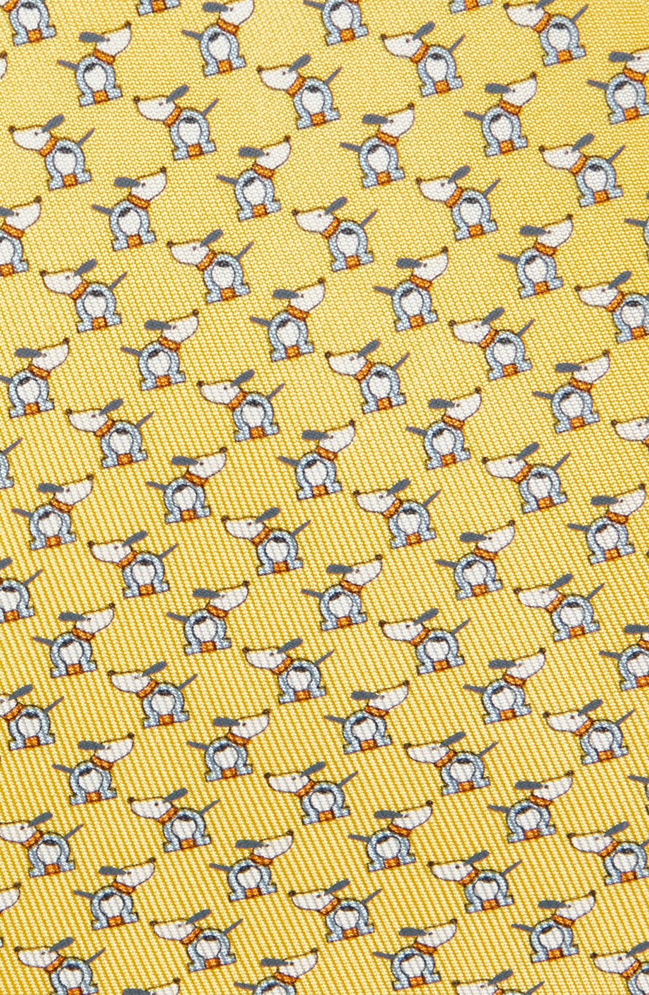 FERRAGAMO Oreste Dog Gancini Print Silk Tie in F.giallo at Nordstrom - 2