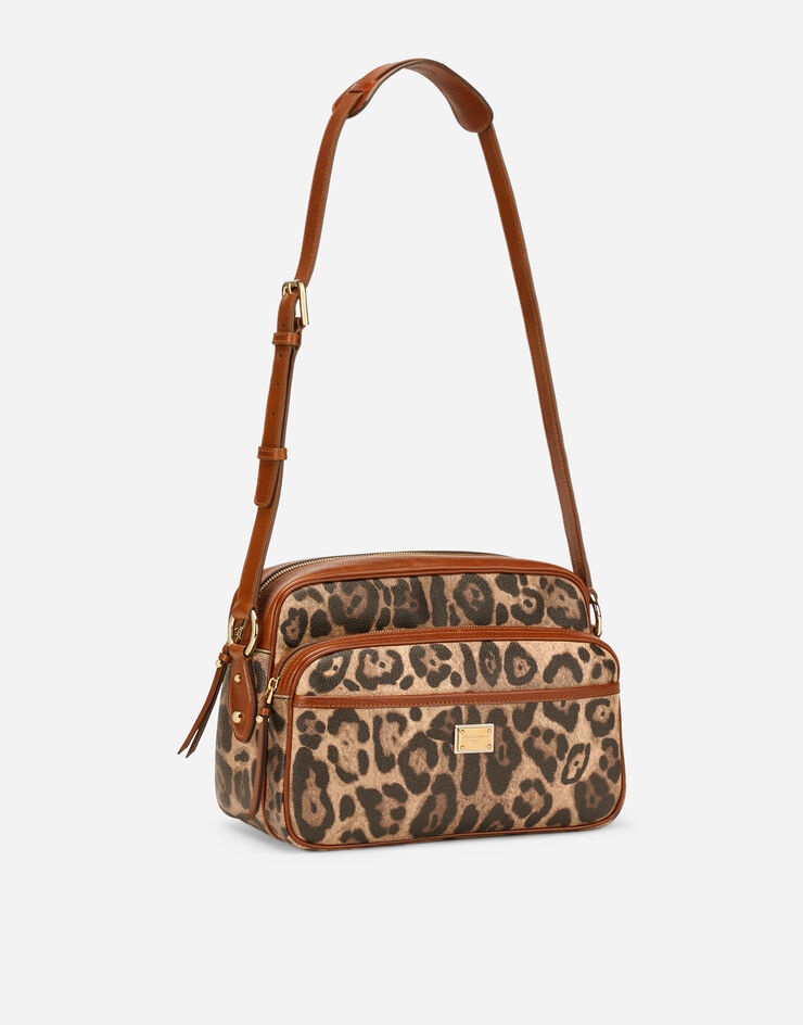 Leopard-print Crespo handbag with branded plate - 3