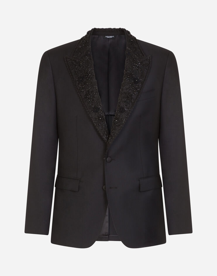 Wool Taormina-fit tuxedo jacket with embroidery - 3