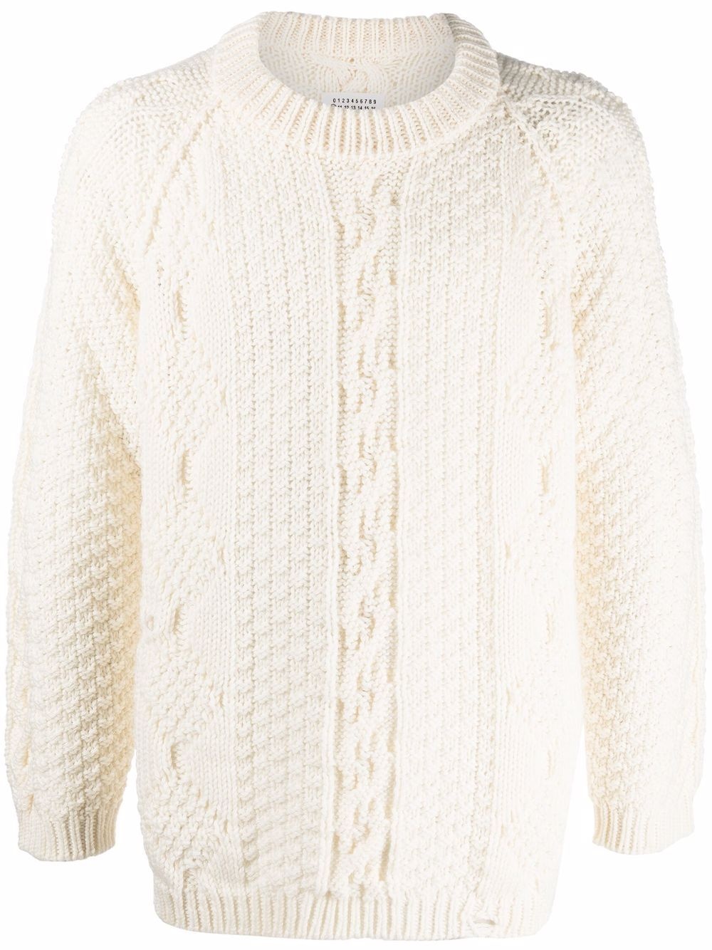 long-sleeve cable-knit jumper - 1