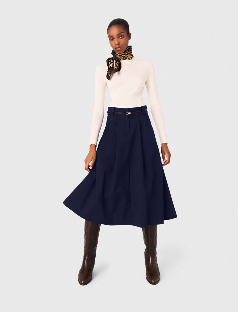 Long cotton skirt with belt 5