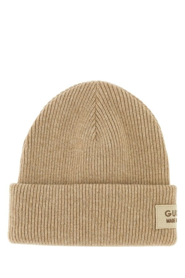 Gucci Woman Beige Wool Beanie Hat - 1