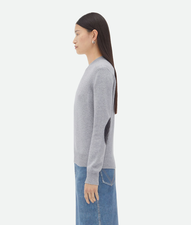 Bottega Veneta Cashmere Jumper With Intrecciato Leather Patches outlook